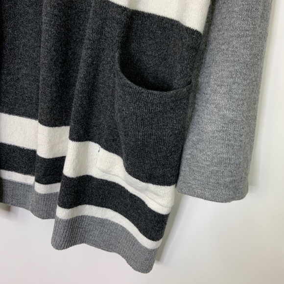 Loft Gray Stripe Open Cardigan Sweater Size XL NWT - Picture 8 of 9